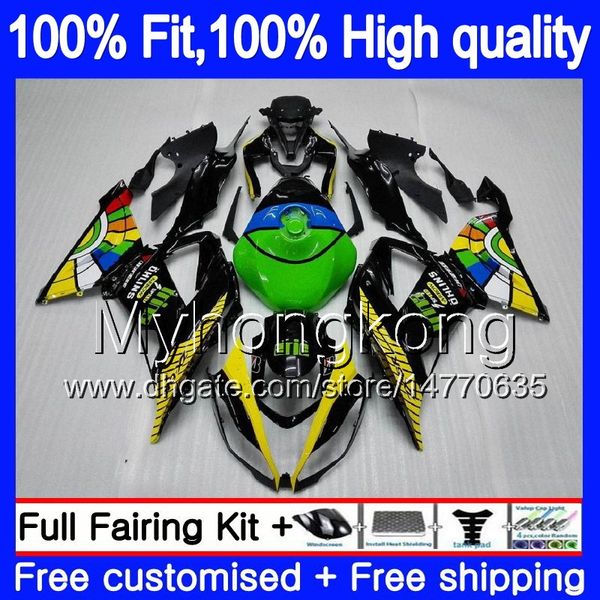 verde injeção OEM Para KAWASAKI ZX636 ZX6R 2013 2014 2015 2016 2017 207MY.21 ZX 636 600cc ZX636 ZX 6R ZX6R 13 14 15 16 17 Fairing Amarelo