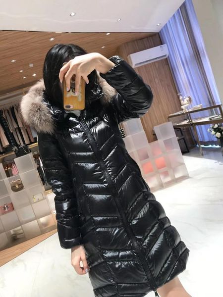 

outdoors winter long section thickening warmwindproof hooded down jacket hooded down jacket 490, Black