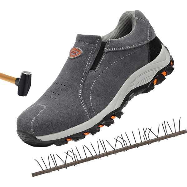 

leisure steel toe cap work safety shoes anti-slip steel puncture proof construction safety boots shoes, Black
