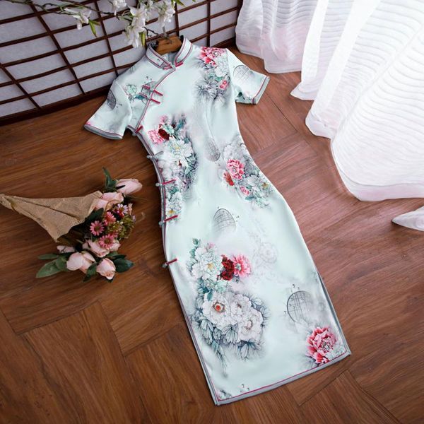 

9 style plus size 4xl chinese dresses cheongsam modern long female silk chinese style qipao dress elegant traditional clothing, Red