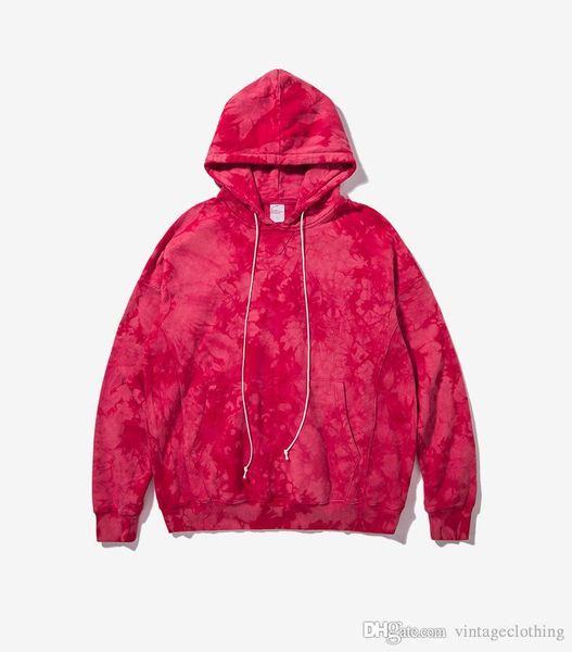 

mens fashion designer tie-dyed contrast color hoodies street oversized male casual hooded hoodies loose basic pullovers, Black