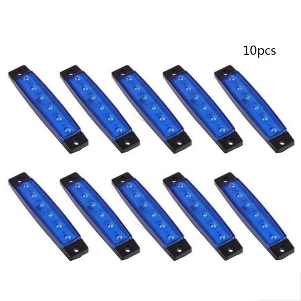 

10 pcs blue clearance side marker lamp 6 led trailer light 3.8" 12v waterproof