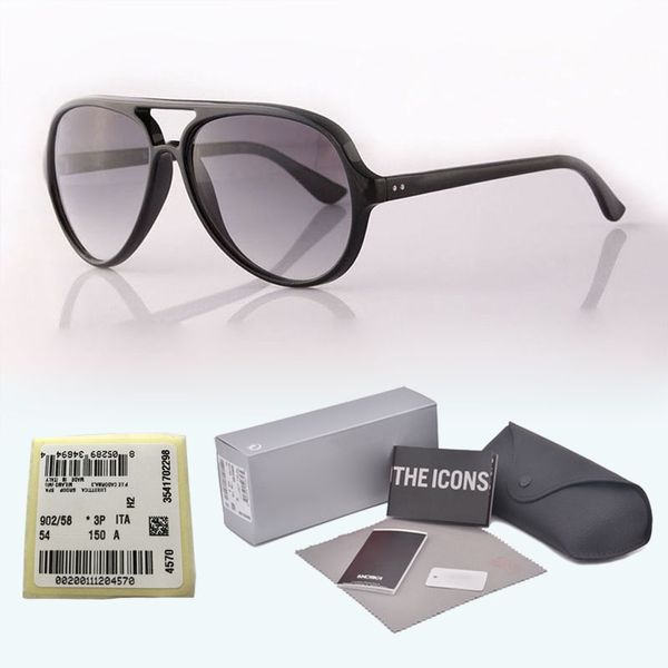 

new arrival brand designer classic sunglasses men women plank frame metal hinge glass lens retro eyewear with cases and label, White;black