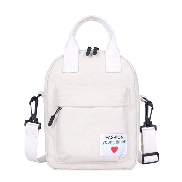 

women pure color casual tote outdoor bag canvas handbag zipper shoulder bag fashion diagonal one-shoulder borse a tracolla