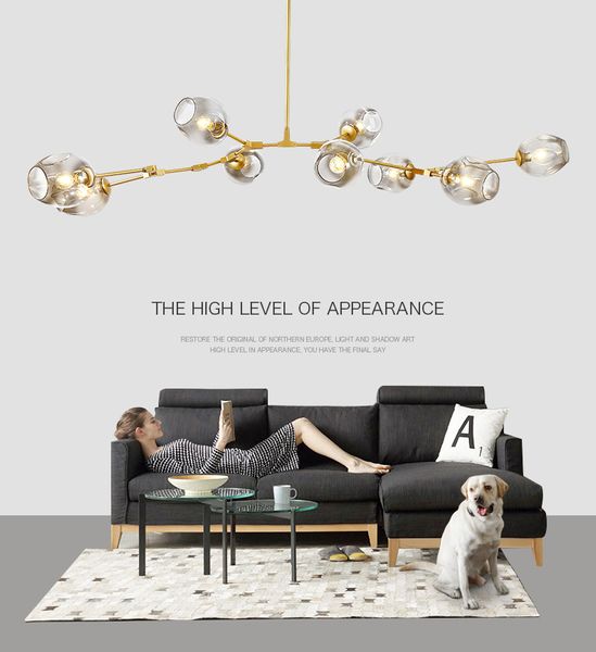 

new globe glass led chandeliers lights nordic modern chandelier light lighting pendent lamp glass ball lights 110v-220v