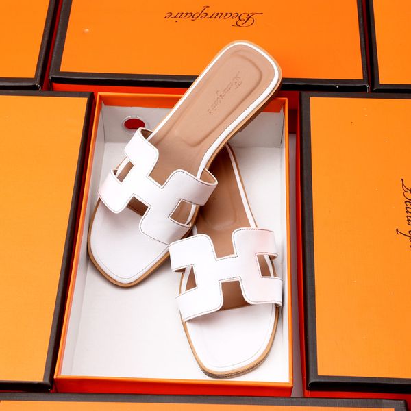 

new design luxury h sandals and slippers women summer fashion wear leather h slippers new travel wild flat sandals sandals slippers, Black;red