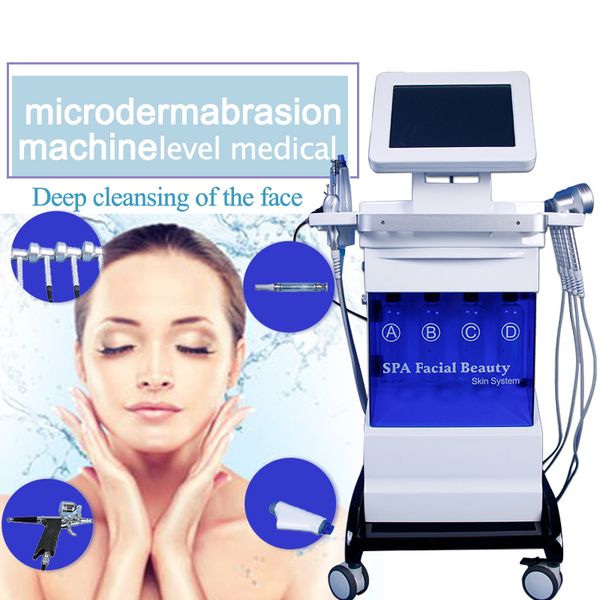 Top 5 in 1 Hydrodermabrasion Mikrostrom Bio Sauerstoff Spray LED Lichttherapie Anti Aging Faltenentfernung Facelift Spa Maschine