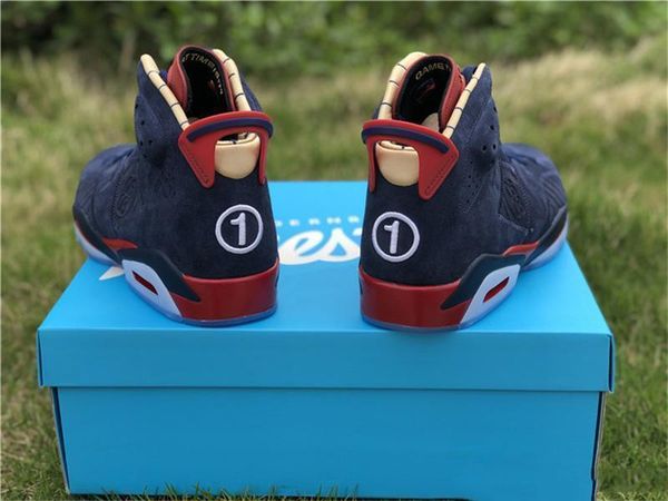 

2020 6 db doernbecher basketball shoes midnight navy white varsity red metallic gold 392789 -401 men sports sneakers with box