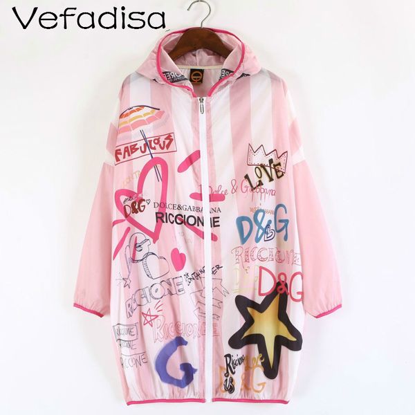 

vefadisa plus size women cute coat 2020 women letter printed coat female full sleeve loose outwear sun protection zqy039b, Tan;black
