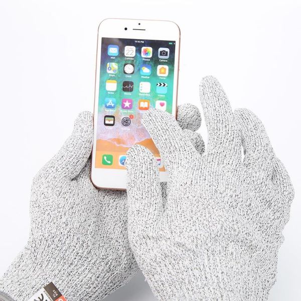 

1 pair anti-cut gloves safety level 5 cut proof stab resistant wire metal mesh kitchen cut-resistant safety gloves outdoor glove, Black