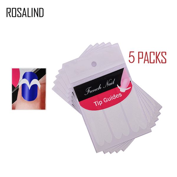 

rosalind 5 packs french manicure smile tip guides pedicure diy nail art stickers makeup tools for nail art uv gel sticker, Black