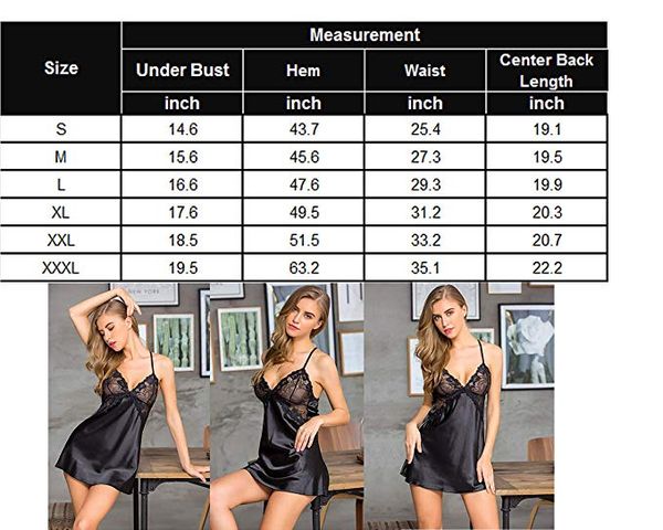 

2019 satin lingerie s-2xl women nightwear neck v sleepwear mini chemise lace teddy xrqow