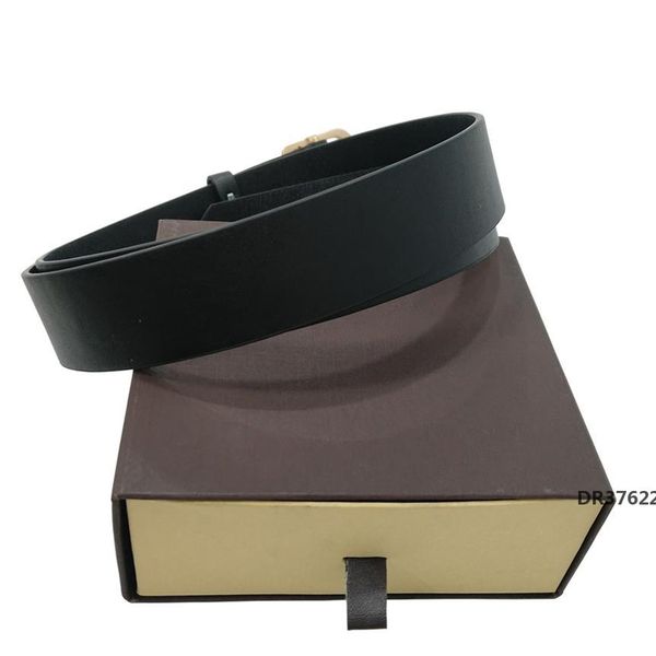 

belt fashion belts men leather black business belts women big gold buckle womens classic casual ceinture with orange box dr37622, Black;brown