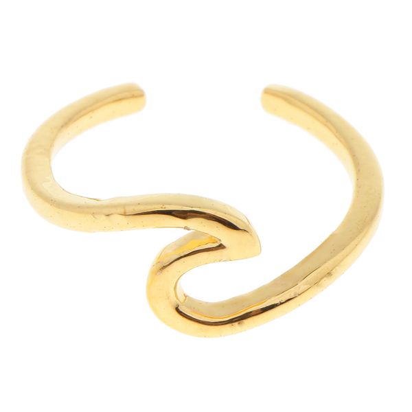 

water wave open finger ring adjustable for women wife fashion jewelry, Golden;silver