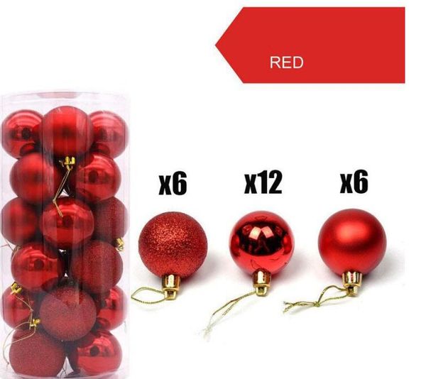 

рождественские шары украшения для xmas tree - небьющиеся елочные украшения идеальный висячие мяча red green 1.6 «/2.5» х 24 пакета
