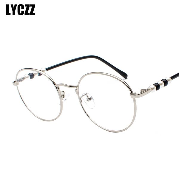 

lyczz women glasses clear glasses optical lens women red fashion myopia eyeglass frame eyewear female spectacles clear lens men, Black