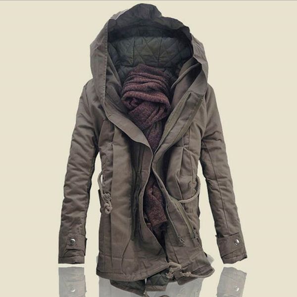 

men warm jacket and coats new fashion men jackets downs casual thick outwears hooded cotton jacket 5xl 6xl, Black
