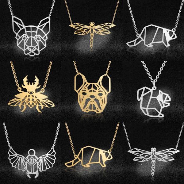 

lavixmia authentic stainless steel dog beaver jewelry necklace wholesale female squrriel scarab necklaces dropshipping, Silver