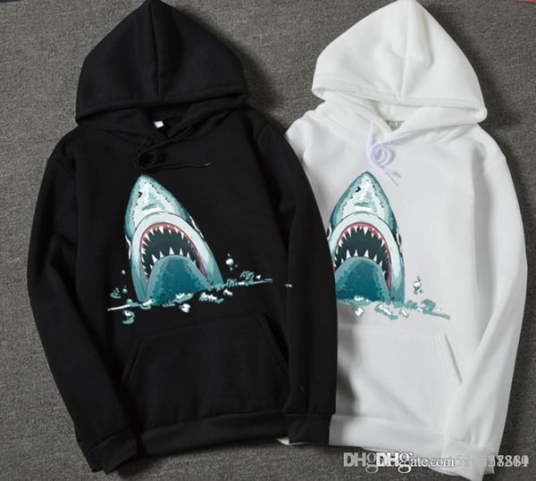 

новые продукты приводят тенденции моды осенью и зимой мужской одежды взрывы разнообразие и кашемира с капюшоном акулы шаблон свитер весь, Black