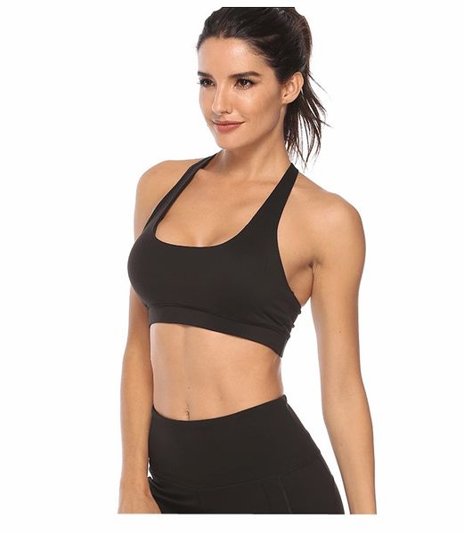 

lulu lady's backless yoga bra integrated vest style seamless sports gathering bra