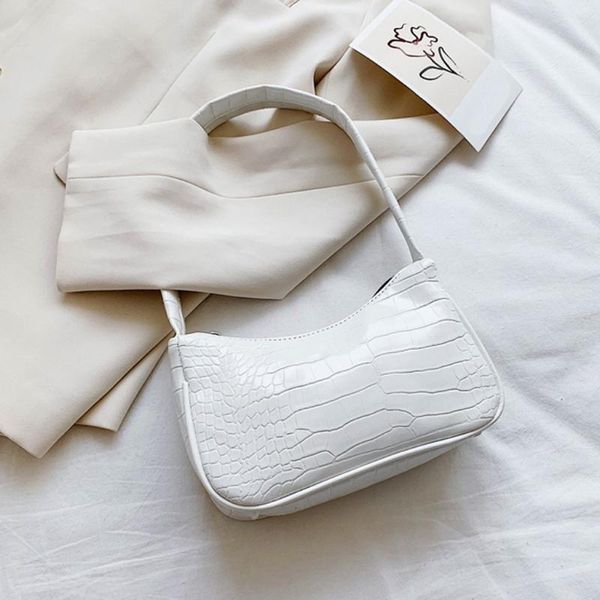 

maioumyv fashion lady leather solid color crocodile shoulder bags retro women handbag shoulder messenger bag female tote