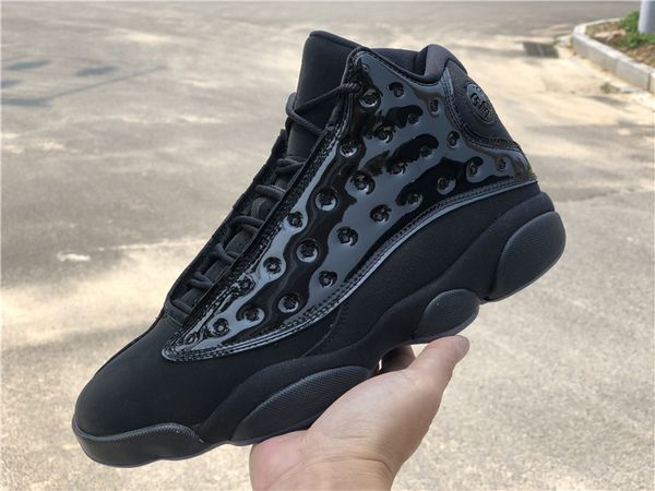 

2019 new 13 xiii all black leather low men basketball shoes 13s sneakers sports outdoor trainers with box size 7-13