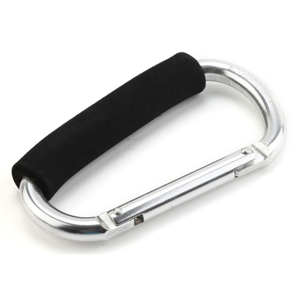 

large d-shape aluminum alloy carabiner quick-release soft handle camping buckle hook outdoor keychain carabiner clip