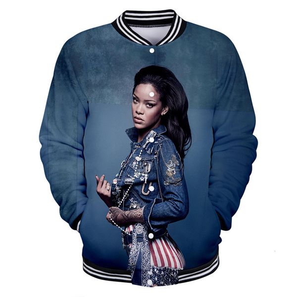 

ms rihanna 3d cardigan loose coat baseball clothes, Black;red