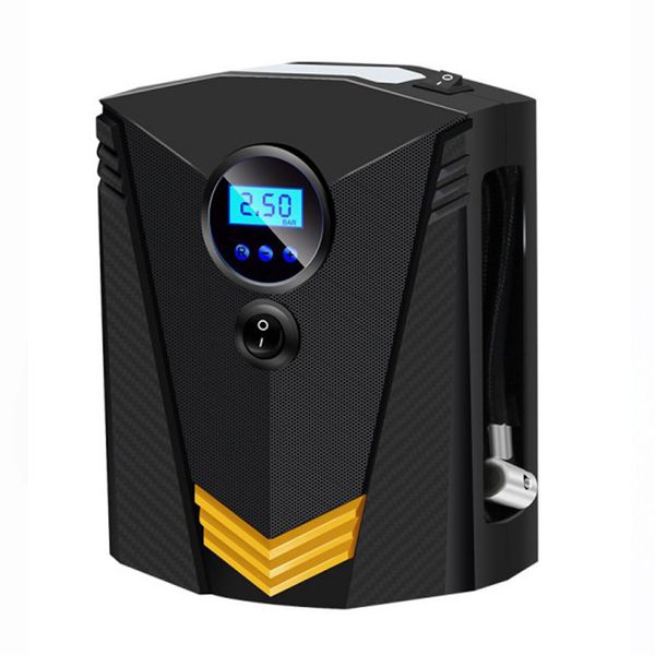 

portable car air compressor 12v preset automobile compressor digital display car pump led lighting tire pump