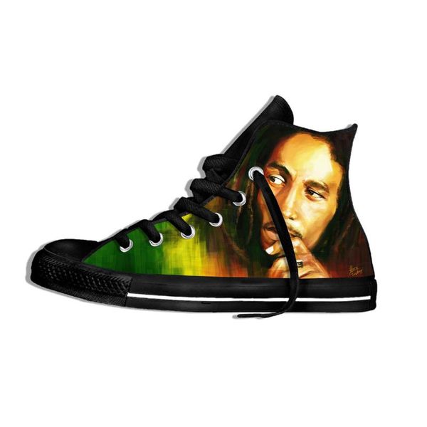 

2020 fashion man's and woman's reggae star bob marley walking breathable shoes outdoor lightweight sneakers, Black