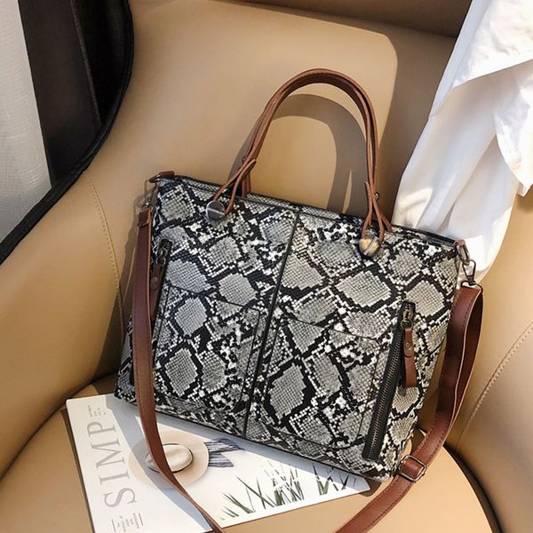 

large shoulder bag women travel bags snakeskin pattern quilted bag female handbags women bags sac a main femme