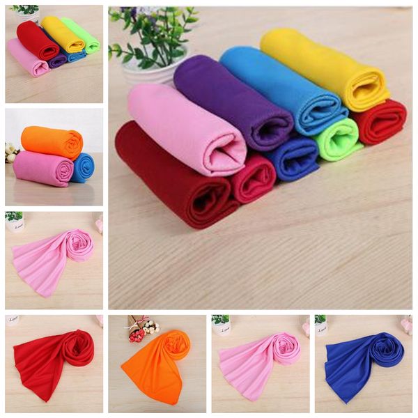 

sport cold towel reusable instant cooling towels chill fitness sports ice towel solid color cooling towel summer exercise sweat mat zyq99