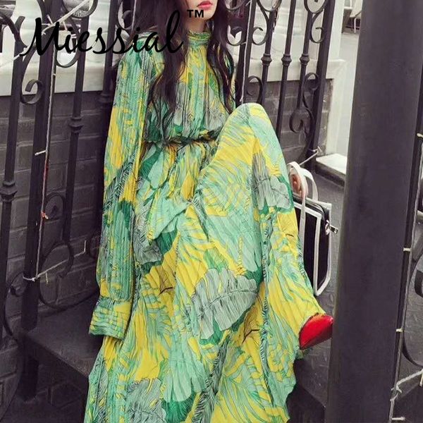 

miessial print boho vintage maxi winter dress women long sleeve beach robe dress autumn elegant party club retro long dress, Black;pink