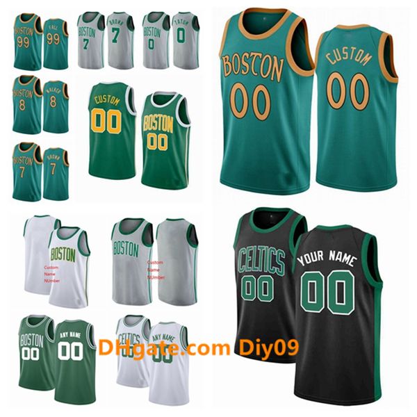 

пользовательский бостон celtics джерси ларри 33 птица билл рассел 6 kemba 8 уокер гордон 20 hayward swingman баскетбольное green, Black;red