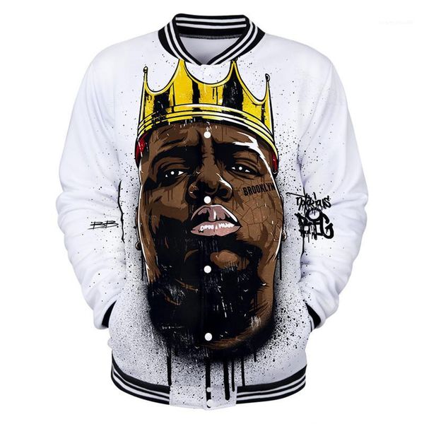 

jacket casual mens long sleeve autumn coats rapper biggie mens cardigan sweatshirt designer 3d printed baseball, Black