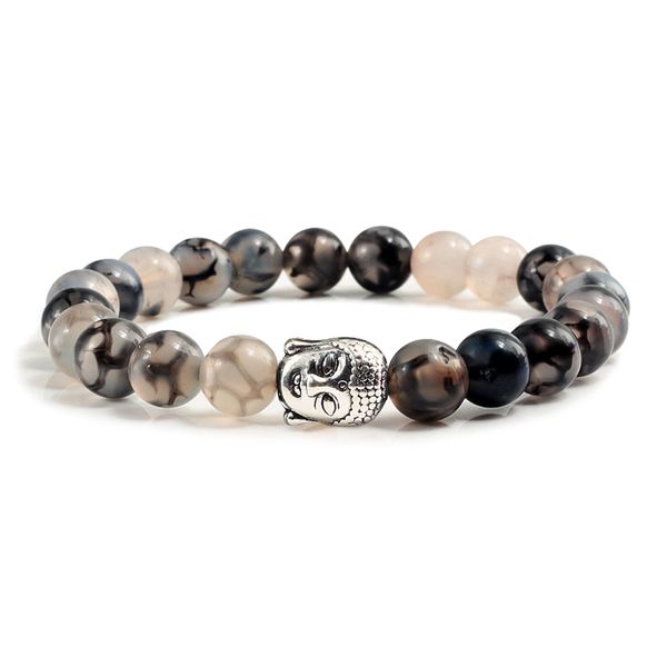 

классической щепка гальванической будды бисер braceletsbangles шарм мужчины черный природная вулканический камень strand браслет женщины мол, Black