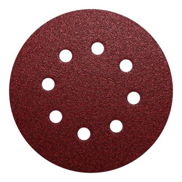 

50pcs 125mm 8 holes red sandpaper 60-240 grit aluminum oxide sanding papers