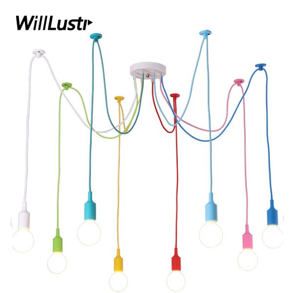 

modern silica gel pendant lamp multi color suspension chandelier l restaurant boutique store bedroom kid room creative hanging light