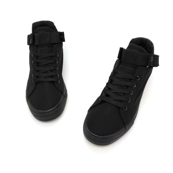 

с коробкой новое прибытие 2019 высокого качества мужчины квартиры обувь дышащая мода мужчины повседневная обувь холст zapatos hombre mens, Black