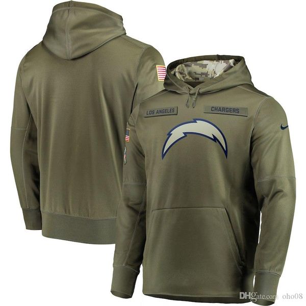 

mens los angeles chargers sweatshirt olive salute to service sideline therma performance pullover hoodie, Blue;black