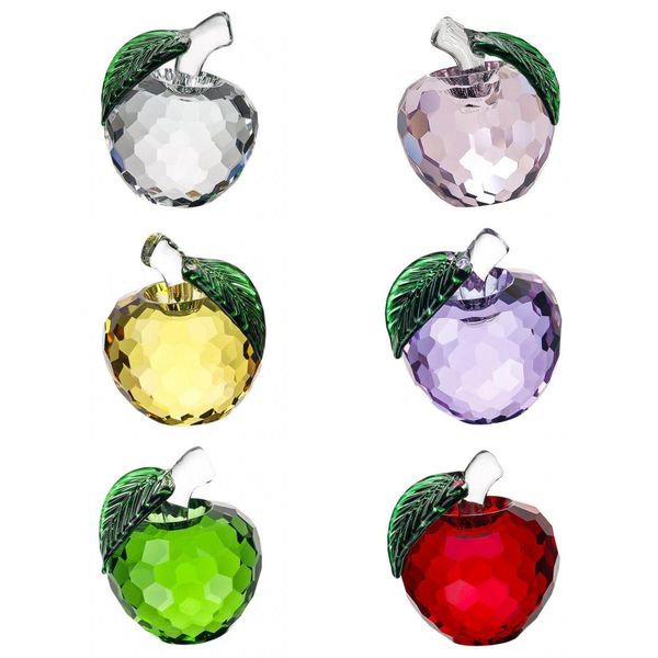 

6-in-1 clear crystal apples paperweight 4x5.5cm christmas souvenir home