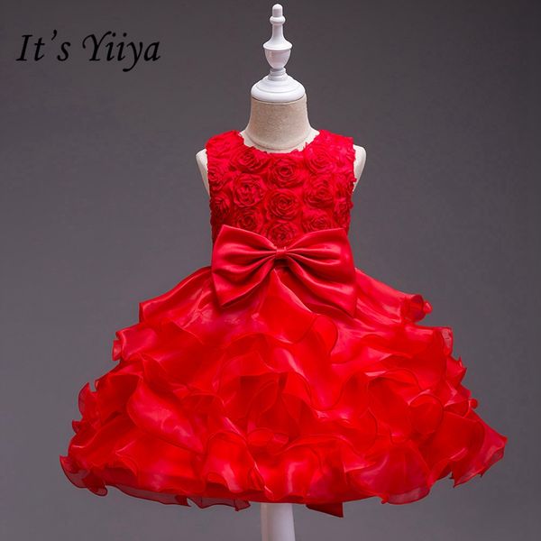 

it's yiiya flower girl dresses 8 colors sleeveless o-neck floor length girls pageant dresses vestidos de noches para ninas 559, Red;yellow
