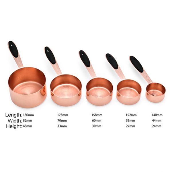 

5pcs stainless steel measuring spoons set household measuring spoons for kitchen diy baking tool rose gold cup