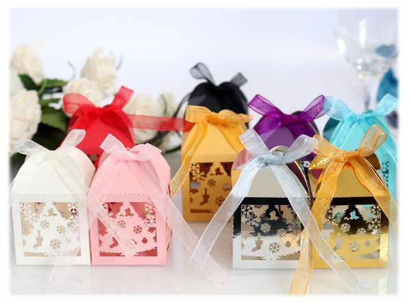 

snow flakes hollow wedding favor boxes chocolate boxes for christmas wedding gift candy