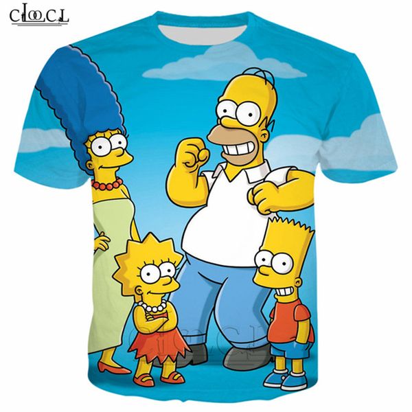 

2020 streetwear anime 3d cartoon t short men women the simpson simpsons harajuku shirt sleeve print fashion tee hfcgb, Black