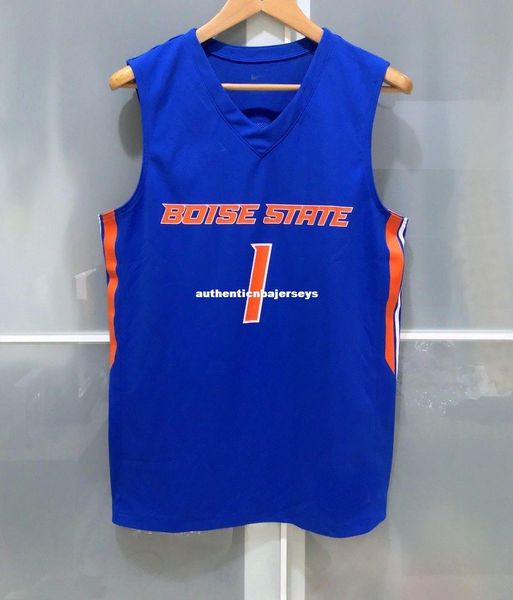 

wholesale boise state broncos #1 mens basketball game jersey blue t-shirt vest stitched basketball jerseys ncaa, Black;blue