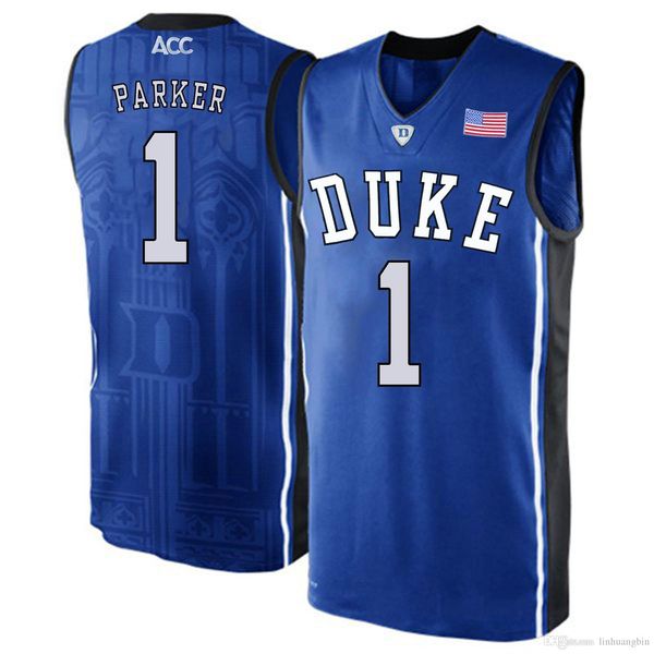 

grant hill men's duke blue devils goldwire 14 harry giles jabari parker blue stitched college basketball jersey, Black