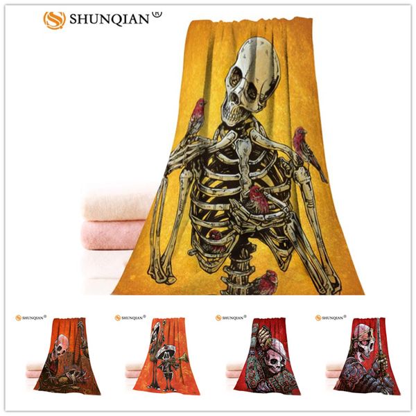 

custom day of the dead 35x75cm face towels facecloth bamboo fiber washcloth quick drying sports towel