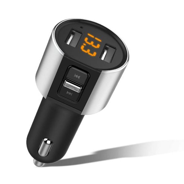 

c26s dual usb ports +3.4a car charger bluetooth fm transmitter handscall car kit 3400ma current quick charging mp3 player