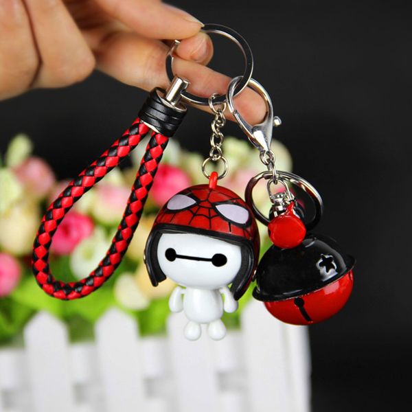 

helmet big white car keychain cute doll key ring bag pendant